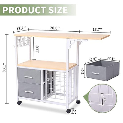 Organization and Storage Cart Compatible with Cricut Machines，Rolling Craft Storage Removable Vinyl Holders and Drawer, Crafting Desk with Storage - WoodArtSupply