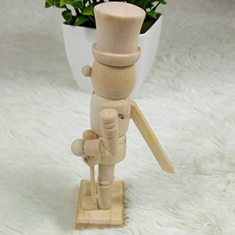 BESPORTBLE Unfinished Nutcracker: 3Pcs Christmas Wooden Nutcracker Soldier 4.7 Inch Christmas DIY Nutcracker Figures (Random Pattern) BESPORTBLE