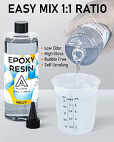INCLY 32OZ Crystal Clear Epoxy Resin Kit, High Gloss & Bubbles Free Resin Supplies For Coating and Casting, Table Top, Countertop, River Table, Wood, INCLY