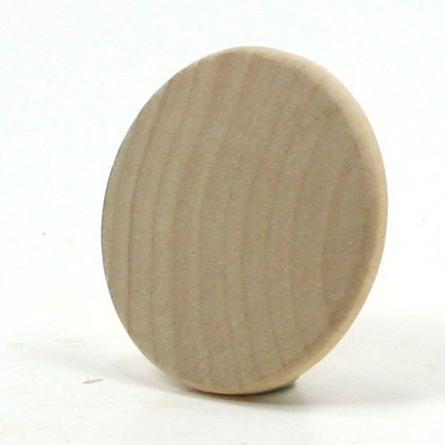 Mylittlewoodshop Pkg of 50 - Round Circle Disk - 1 inch in Diameter with Beveled Edge and 1/8 inch Thick Unfinished Wood (WW-WNC100-50) - WoodArtSupply