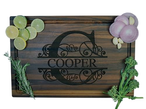Personalized Wood Engraved Cutting Board, Perfect Gift for Weddings, Anniversaries, and Housewarmings-Choose From Walnut, Maple, or Cherry. Handmade Modern Made Designs
