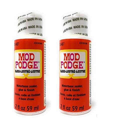 Mod Podge Gloss Finish Arts and Crafts Glue (Set of 2) 2FL OZ Each Water Base Sealer for Wood Puzzles Arts and Crafts Plaid: Craft