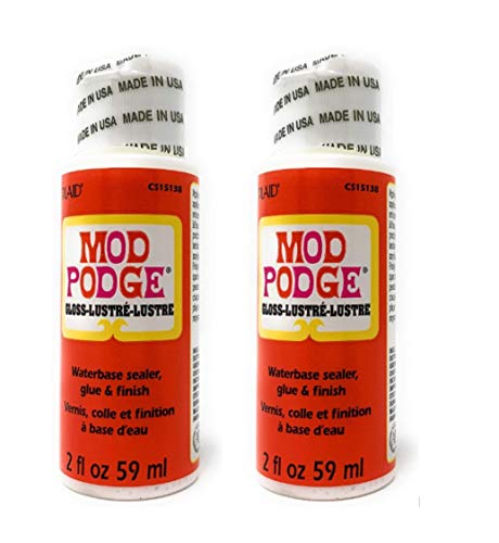 Mod Podge Gloss Finish Arts and Crafts Glue (Set of 2) 2FL OZ Each Water Base Sealer for Wood Puzzles Arts and Crafts - WoodArtSupply