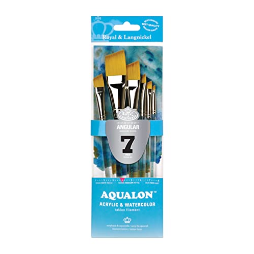 Aqualon Royal & Langnickel Angular Artist Brush Set, 7-Piece - WoodArtSupply