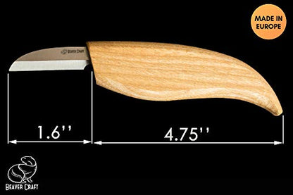 BeaverCraft Whittling Knife C2 6.5" Whittling Knife for Fine Chip Carving Wood and General Purpose Wood Carving Knife Bench Detail Carving Knife - WoodArtSupply