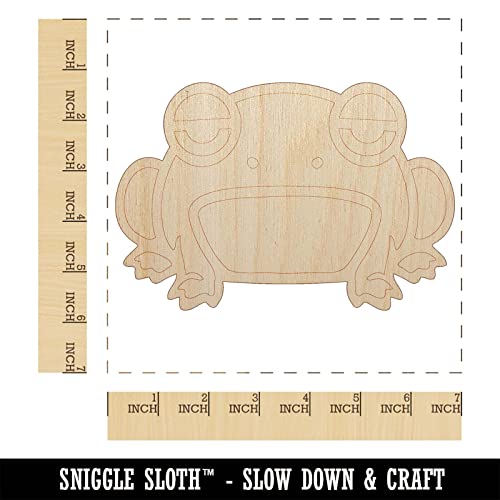 Unamused and Grumpy Frog Unfinished Wood Shape Piece Cutout for DIY Craft Projects - 1/4 Inch Thick - 6.25 Inch Size Sniggle Sloth