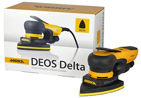 Mirka DEOS Delta Direct Electric Orbital Sander Triangle Delta Tool 663XCV / 4 x 6 x 6 inch / 3mm orbit/Dust-free Sanding / MID6630201US,Yellow/Black Mirka