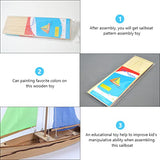 Gadpiparty 1Set DIY Wooden Sailboat Model Kits, Wood Boat Craft Model Boat Building Activities Woodcrafts Education Puzzle Toy for Kids Party Favors Gadpiparty