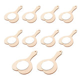 Sewroro 10pcs Small Wooden Mirror Childrens Arts Mirror Princess Mirror Unfinished Cosmetic Mirror Hand Held Vanity Mirror DIY Makeup Mirror Kids Kid Sewroro