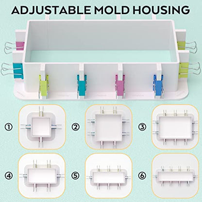 Nicpro Adjustable Molds Housing for Silicone Mold Making, Reusable Plastic Housing Frame Mold Making Silicone Rubber, for Resin Molds Kit, Soap - WoodArtSupply