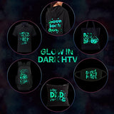 Tintnut Glow in Dark HTV Heat Transfer Vinyl - 12x10 inch 6 Sheets Luminous Galaxy Iron on Vinyl Galaxy HTV Vinyl for T-Shirts DIY Compatible with Tintnut