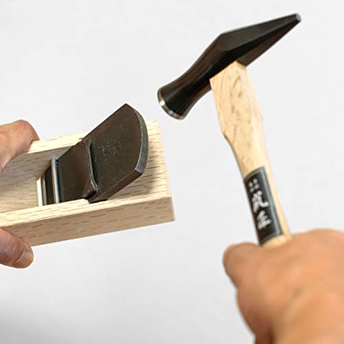 RANSHOU Japanese Carpenter Hammer with Nail Set Punch SAKIKIRI 24mm, Heavy Duty Woodworking Hammer with Nail Setter Wood Handle for Driving Nail, RANSHOU