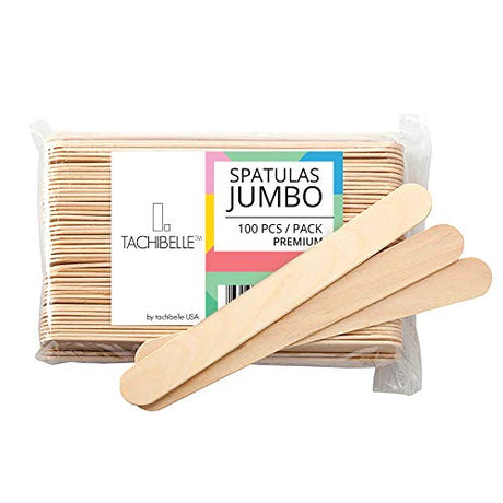 Tachibelle 100 Piece Jumbo Craft Sticks, Premium Wood for Building, Mixing, and Creating Craft Projects Tachibelle