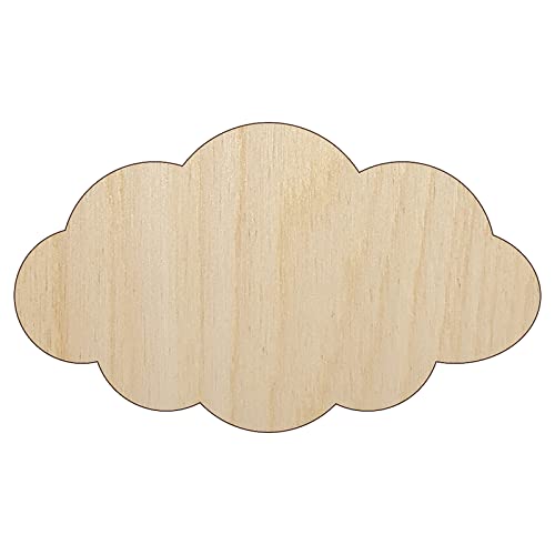 Cloud Solid Unfinished Wood Shape Piece Cutout for DIY Craft Projects - 1/4 Inch Thick - 6.25 Inch Size Sniggle Sloth