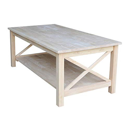 International Concepts Hampton Coffee Table, Unfinished - WoodArtSupply