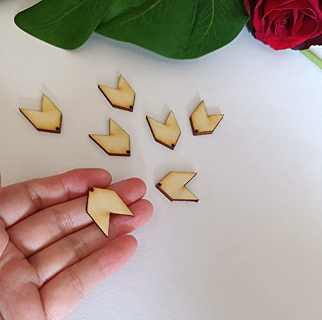 30pcs of Blank Wood Earring Makings,Blank Sublimation Chevron Earrings,Unfinished Earring Pendants (1.0'') MEYA