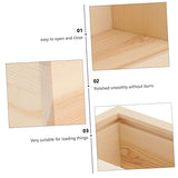 TEHAUX Jewelry Gift 2pcs Boxes Small Wooden Box Wooden Jewelry Box Wooden Gift Boxes Wood Decor Unfinished Shadow Box Gift Storage Box Creative TEHAUX