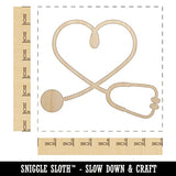 Nurse Doctor Heart Shaped Stethoscope Unfinished Wood Shape Piece Cutout for DIY Craft Projects - 1/8 Inch Thick - 6.25 Inch Size Sniggle Sloth