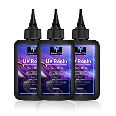 UV Resin 300g- VIDA ROSA Resin Crystal Clear Hard Ultraviolet Curing Epoxy Resin for Jewellry Making Art Pendants, Earrings, Necklaces, Bracelets,
