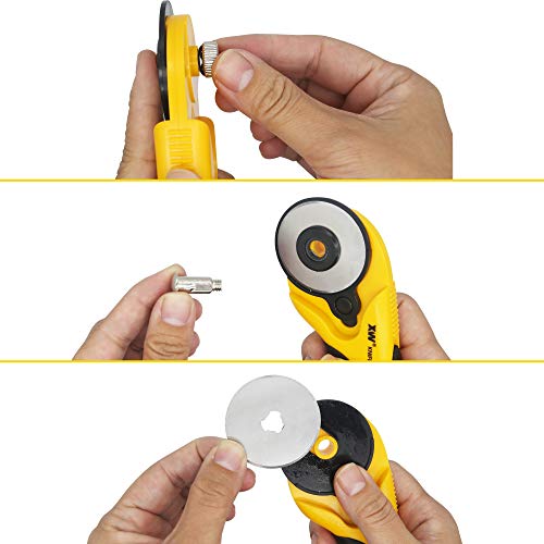 XW Hobby Knife Set- 45mm SKS-7 Rotary Cutter and Precision Knife for Art, Quilting and Crafting,12 Bonus Blades XW