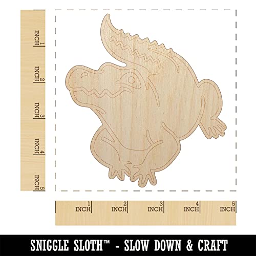 Crocodile Alligator Cute Unfinished Wood Shape Piece Cutout for DIY Craft Projects - 1/4 Inch Thick - 4.70 Inch Size Sniggle Sloth