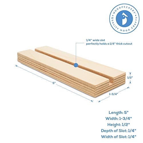 Stand for Wooden Cutouts 5 Inch, Pack of 10, Fits 1/4" Thick Wooden Cutouts, Use for Centerpieces and Displays, by Woodpeckers - WoodArtSupply