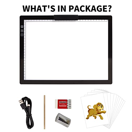 KOBAIBAN Wireless A4 LED Light Pad with Innovative Stand, Top Clip, Stepless/ 6-Level Dimmable Brightness Rechargeable tracing Light Box/Board for KOBAIBAN