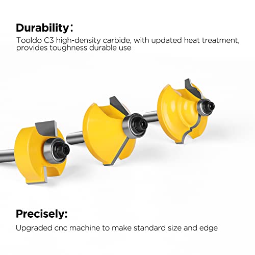 TOOLDO Router Bits Set 50 Pieces,1/4” Shank Tungsten Carbide Router Bits, Professional Router Bit Kit for DIY, Woodworking Project… TOOLDO
