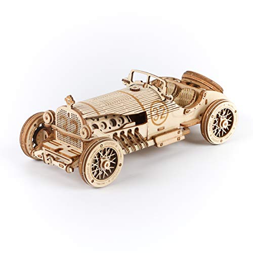 3D Wooden Mechanical Car Model Puzzle by ROKR - DIY Self-Assembly Vehicle Kit for All Ages - WoodArtSupply