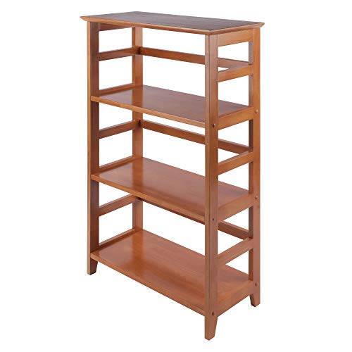 Winsome Wood Four-Tier Bookshelf in Honey Finish - WoodArtSupply