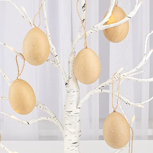 Pack of 12 Paper Mache Egg Ornaments by Factory Direct Craft - DIY Unfinished Blank Papier Mache Easter Eggs to Paint and Decorate (Size- 2-1/4" - WoodArtSupply