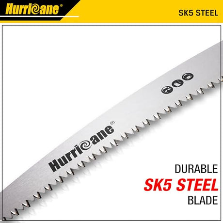 HURRICANE Pruning Saw, 10 Inch, Folding Hand Saw with SK5 Curved Blade, Triple-cut Razor Teeth, Heavy Duty Hand Saw for Tree Wood Cutting, Camping HURRICANE