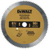 DEWALT Circular Saw Blade, 6 1/2 Inch, 90 Tooth, Vinyl Cutting (DW9153) DEWALT