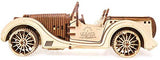 UGEARS VM-01 Roadster Vehicle – 3D Wooden car DYI – Fun Projects for Adults– 3D Mechanical Working Model Idea – Plywood Material with Transmission UGEARS