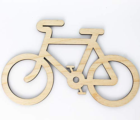 Bicycle Bike Unfinished Wood Laser Cut Out Cutout Shape Crafts Sign DIY Ready to Paint or Stain Texan Wood Crafts