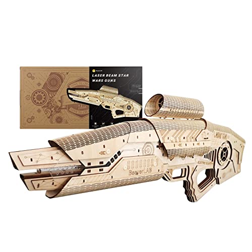 BEAVERLAB 3D Wooden Puzzles for Adults, Space Wars Gun Model Creative Mechanical Puzzles Kit, Brain Teaser Assembly Model Toys Unique Gifts for Kids - WoodArtSupply