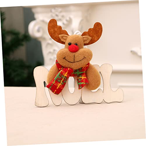 Anneome 4 Pcs Christmas Tree Hanging Pendant Unfinished Wooden Ornaments Christmas Hanging Pendant Letter a Ornament Santa Claus Accessories Anneome