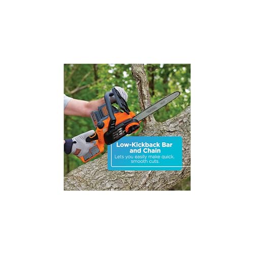 BLACK+DECKER 20V MAX Cordless Chainsaw Kit, 10 inch, Battery and Charger Included (LCS1020) - WoodArtSupply