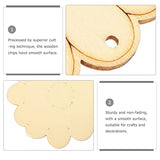SEWACC Unfinished Wood Crafts 50 Sets Wooden Flower Cutouts Unfinished Flower Shapes Blank Wood Ornaments Flower Embellishments with Hemp Ropes for SEWACC