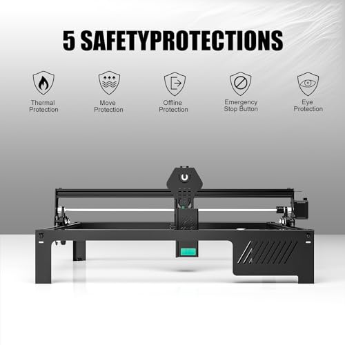 IWECOLOR 10W Laser Engraver, 60W Higher Accuracy Laser Engraving Machine, Compresed Spot 0.06x0.06mm Laser Cutter for Wood and Metal, Dark Acrylic, IWECOLOR