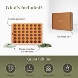 Brooklyn Neutral Wooden 4 in a Row Game- Aesthetic Board Games-Wooden Connect Four-Neutral Coffee Table Decor- Montessori Travel Games for Kids and Brooklyn Neutral