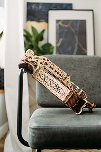 Wood Trick Lyra da Vinci 3D Wooden Puzzle for Adults and Kids to Build - Hurdy Gurdy Kit Musical Instrument - Wood Model Kit Wood Trick