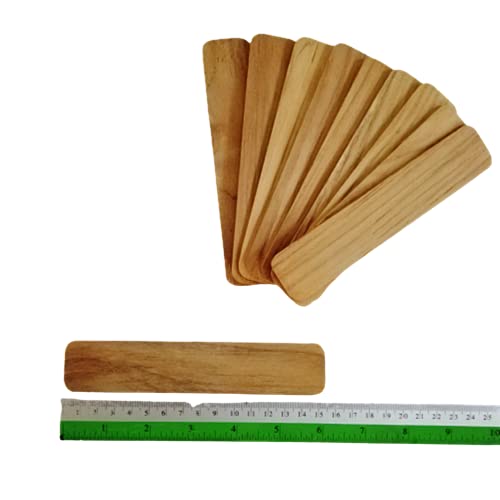 POPPIP 10 Pieces 18 X 4 Cm (7.5 X 1.5 Inches) Unfinished Rectangle Real Teak Flat Wood Pieces for Crafts Projects Bookmark Painting Crafting Wood poppip