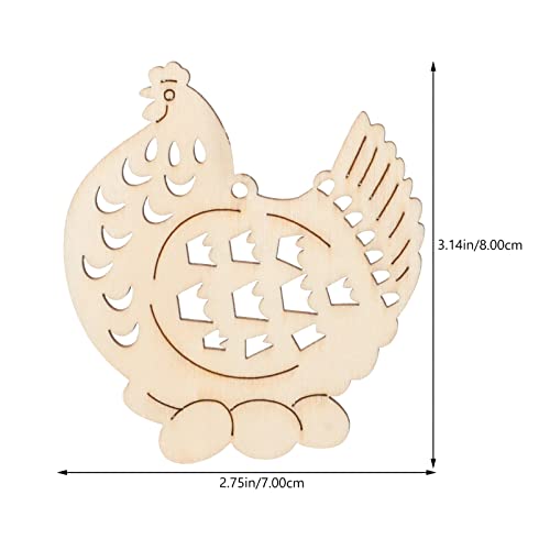 Abaodam 20pcs Rabbit DIY Wooden Easter Egg Cutouts Wood Easter Decor Easter Crafts for Kids Easter Crafts for Adults Chicken Ornament Chick Tree Abaodam