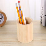 HEALLILY 2 Pcs Unfinished Wood Pen Pencil Holder Container Stationery Case Office Desktop Organizer Storage Case Stationery Storage Box for School HEALLILY
