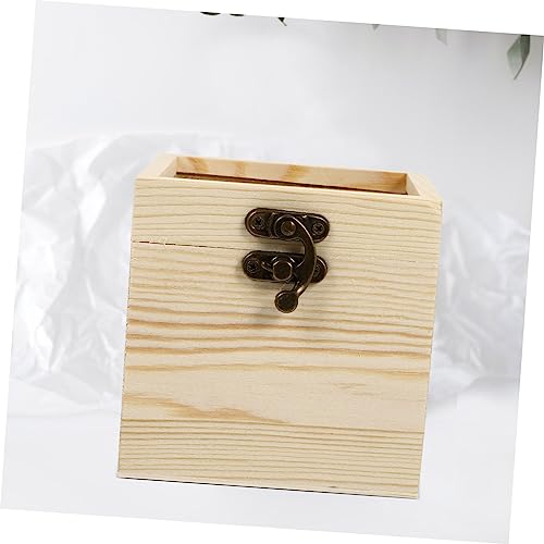 Yardenfun 1pc Wooden Box with Glass Lid Glass Jewelry Keepsake Jewelry Container Earring Display Holder Unfinished Wooden Chest Wedding Decorations Yardenfun