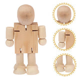 Kisangel 4pcs wooden robot adjustable wooden figure peg doll figures unfinished wooden peg doll wooden peg doll bodies unfinished peg dolls wooden Kisangel