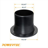 POWERTEC 70298 Dust Port Inlet Flange, 2.5-Inch OD Opening for Flexible Hose POWERTEC
