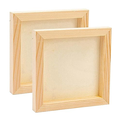 2PCS Wood Panel Board, 10 x10 inch Unfinished Wood Canvas Square Wooden Panel Boards for Painting, Pouring, Arts Use with Oils, Acrylics