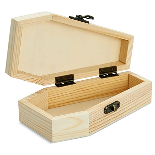 Bright Creations 6 Pack Unfinished Halloween Coffin Box with Hinged Lids for DIY Crafts (4 x 6 x 2 in) Bright Creations